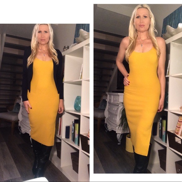 ☕️Golden Cami Rib Midi Dress 🤩 - Picture 2 of 3